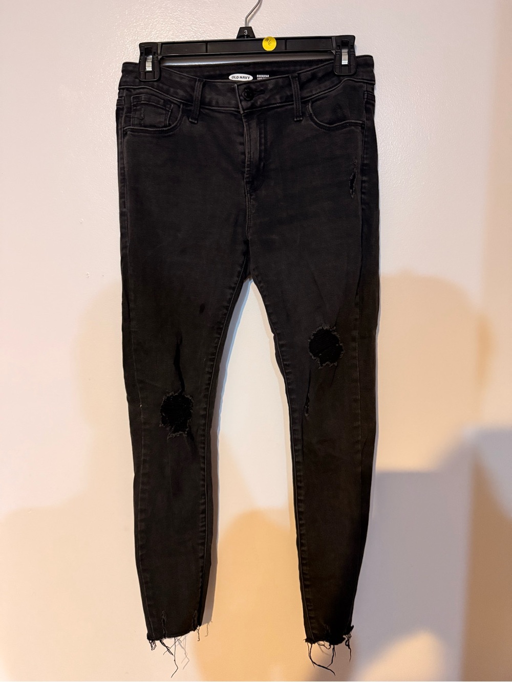 Old Navy Black Distressed Skinny Jeans